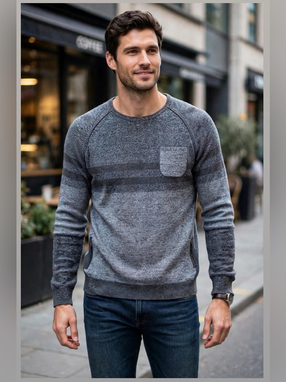 Buffalo David Bitton Men's Gray Knit Sweater Like New Never Worn Size L or XL